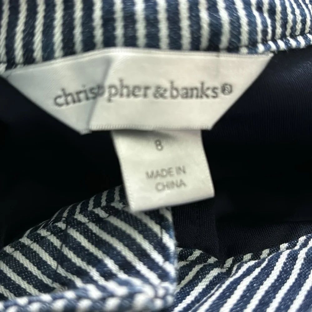Christopher & Banks Striped Denim Skort size 8 - Picture 4 of 6